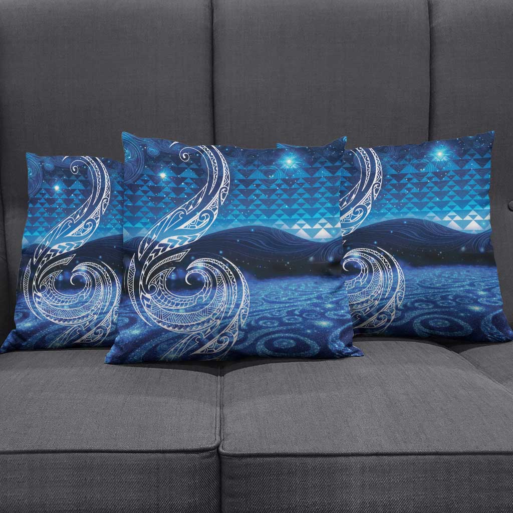New Zealand Matariki Pillow Cover Taniko Aramoana With Koru Galaxy Sky Night - Aussie Hoodie