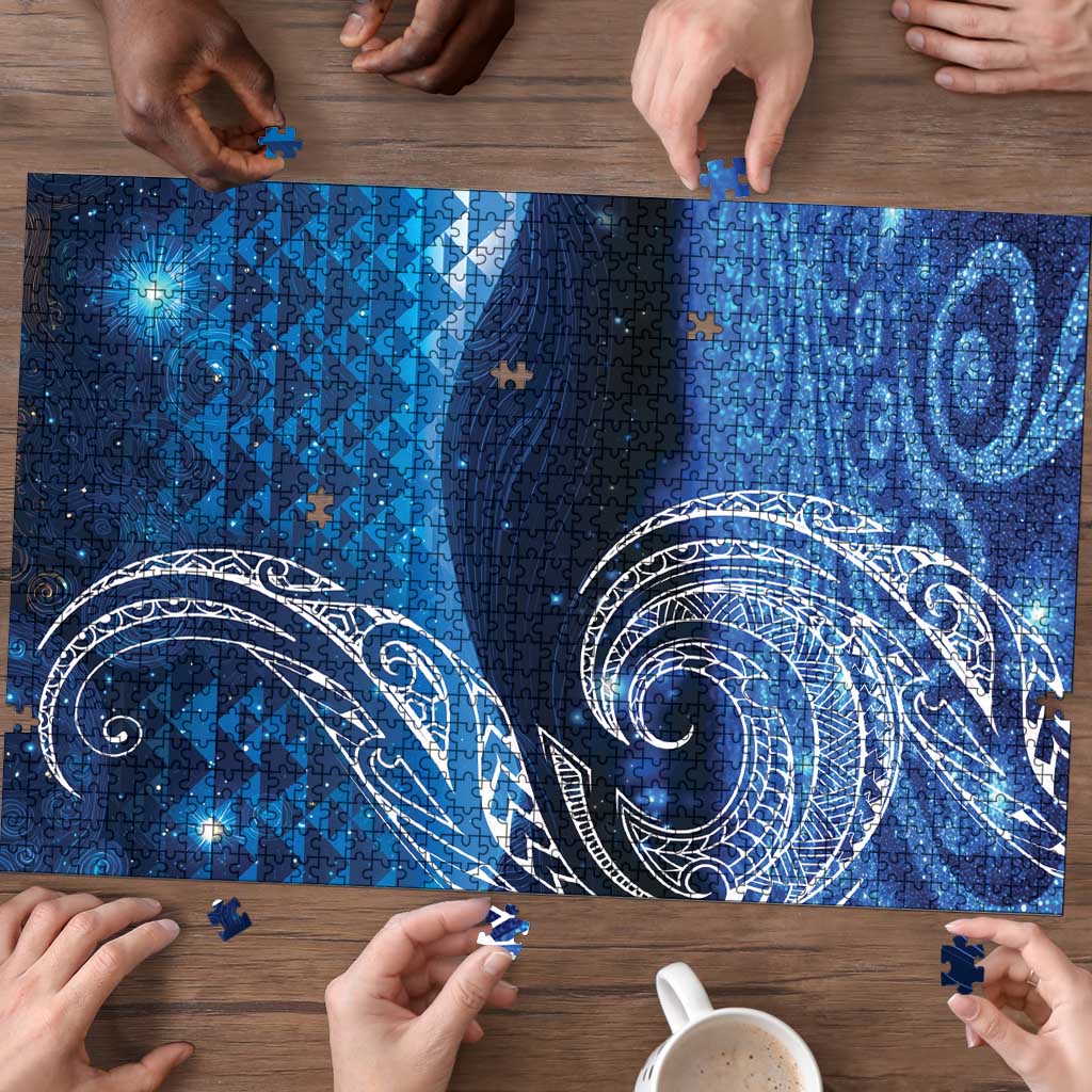 New Zealand Matariki Puzzle Taniko Aramoana With Koru Galaxy Sky Night - Aussie Hoodie