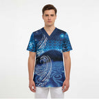 New Zealand Matariki Scrub Top Taniko Aramoana With Koru Galaxy Sky Night - Aussie Hoodie