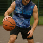 New Zealand Matariki Sleeveless Hoodie Taniko Aramoana With Koru Galaxy Sky Night - Aussie Hoodie