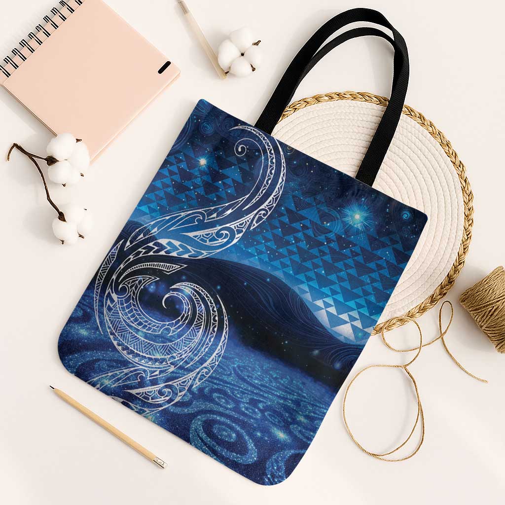 New Zealand Matariki Tote Bag Taniko Aramoana With Koru Galaxy Sky Night - Aussie Hoodie