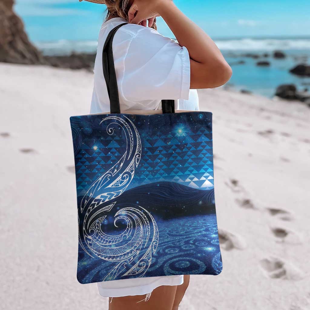 New Zealand Matariki Tote Bag Taniko Aramoana With Koru Galaxy Sky Night - Aussie Hoodie