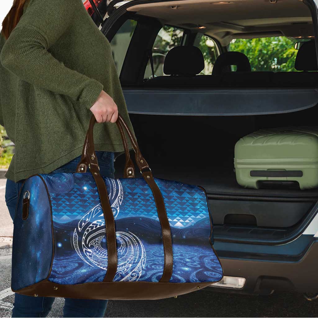 New Zealand Matariki Travel Bag Taniko Aramoana With Koru Galaxy Sky Night - Aussie Hoodie