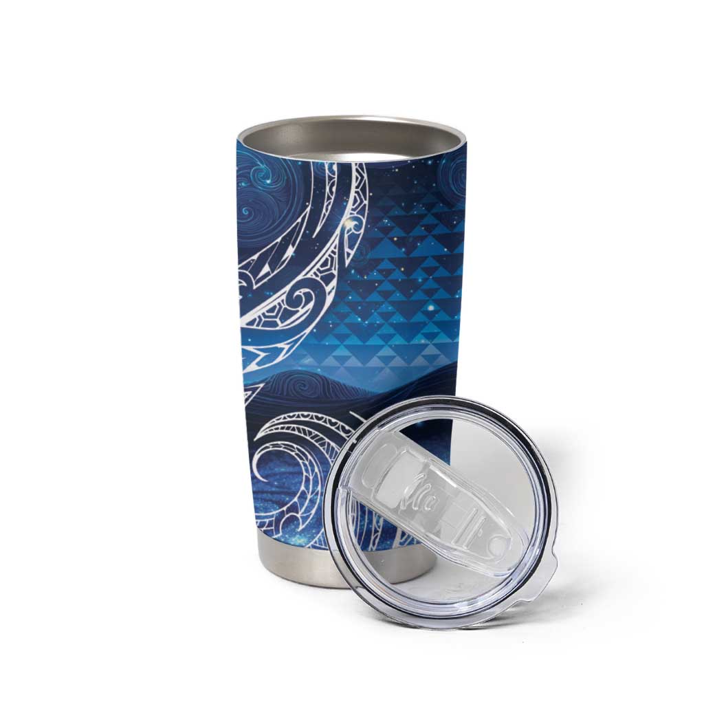 New Zealand Matariki Tumbler Cup Taniko Aramoana With Koru Galaxy Sky Night