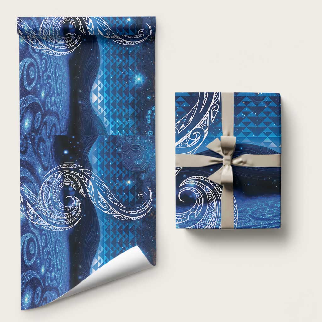 New Zealand Matariki Wrapping Paper Taniko Aramoana With Koru Galaxy Sky Night - Aussie Hoodie