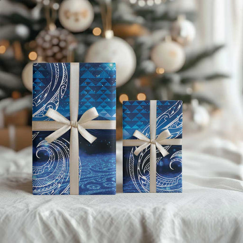 New Zealand Matariki Wrapping Paper Taniko Aramoana With Koru Galaxy Sky Night - Aussie Hoodie