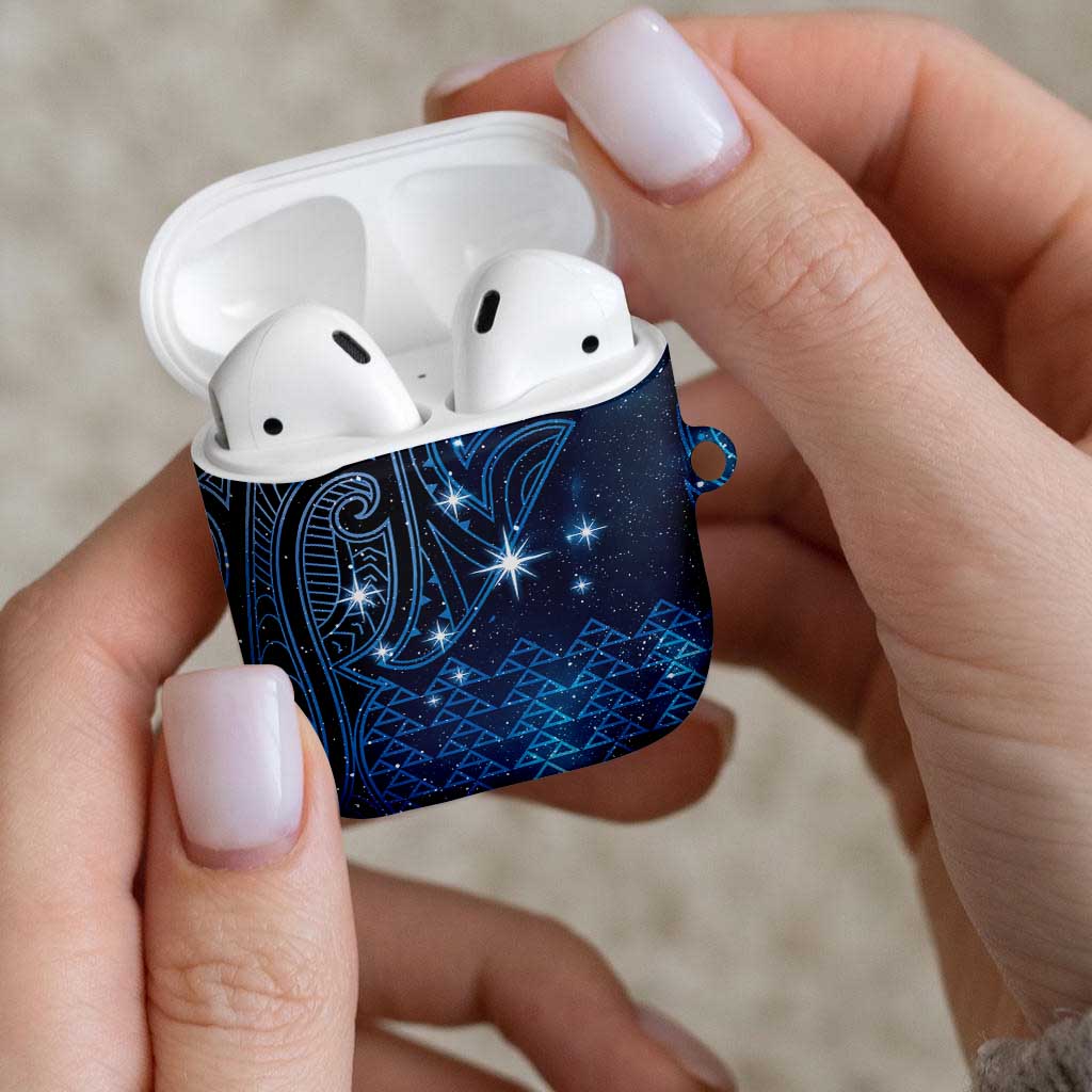 New Zealand Matariki AirPods Case Taniko Aramoana With Maori Galaxy Sky Night - Aussie Hoodie