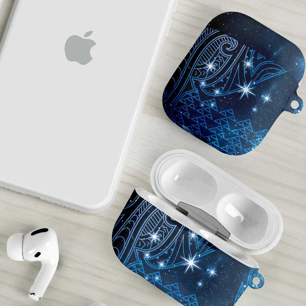 New Zealand Matariki AirPods Case Taniko Aramoana With Maori Galaxy Sky Night - Aussie Hoodie