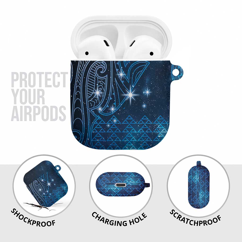 New Zealand Matariki AirPods Case Taniko Aramoana With Maori Galaxy Sky Night - Aussie Hoodie