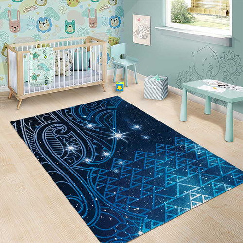 New Zealand Matariki Area Rug Taniko Aramoana With Maori Galaxy Sky Night
