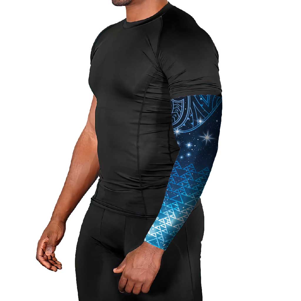 New Zealand Matariki Arm Sleeves Taniko Aramoana With Maori Galaxy Sky Night - Aussie Hoodie