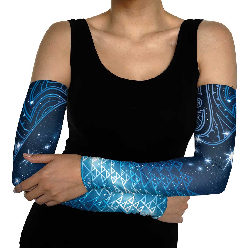 New Zealand Matariki Arm Sleeves Taniko Aramoana With Maori Galaxy Sky Night - Aussie Hoodie