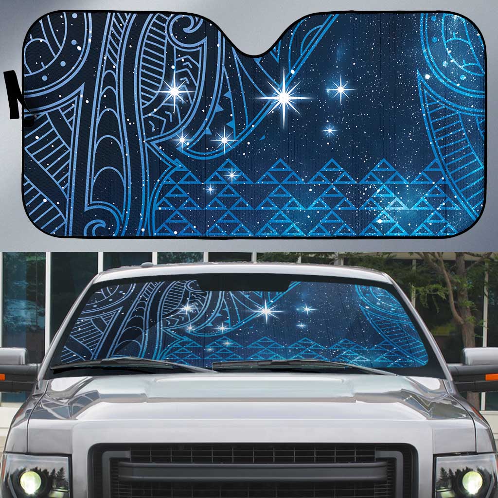 New Zealand Matariki Auto Sun Shade Taniko Aramoana With Maori Galaxy Sky Night - Aussie Hoodie