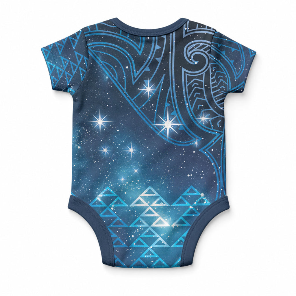 New Zealand Matariki Baby Onesie Taniko Aramoana With Maori Galaxy Sky Night