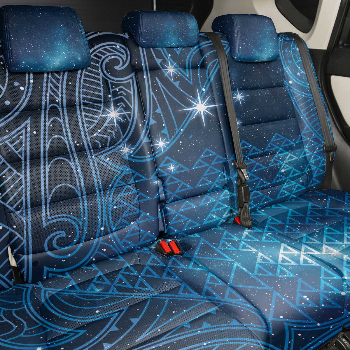 New Zealand Matariki Back Car Seat Cover Taniko Aramoana With Maori Galaxy Sky Night