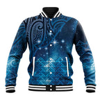 New Zealand Matariki Baseball Jacket Taniko Aramoana With Maori Galaxy Sky Night