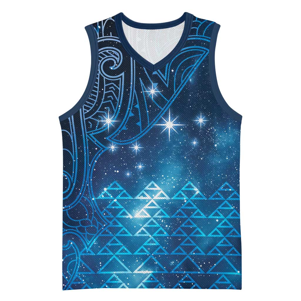 New Zealand Matariki Basketball Jersey Taniko Aramoana With Maori Galaxy Sky Night - Aussie Hoodie