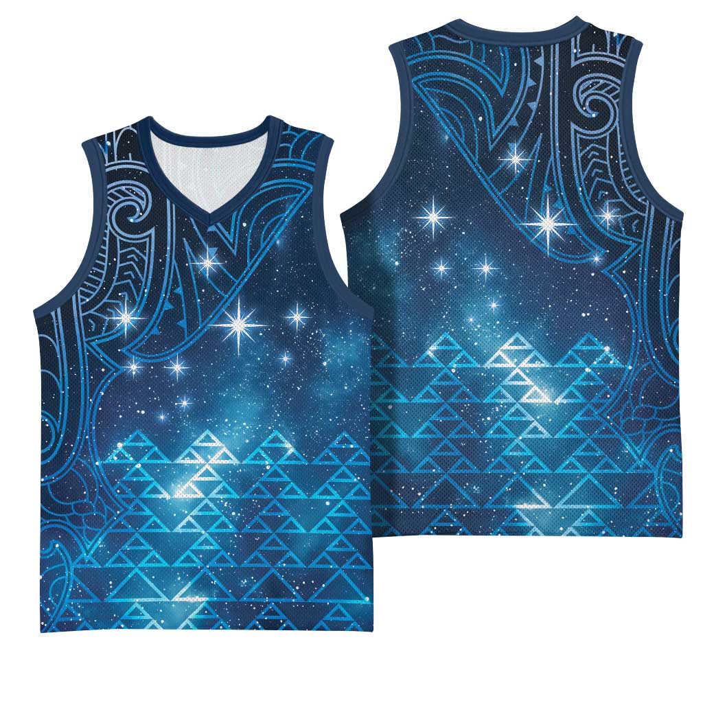 New Zealand Matariki Basketball Jersey Taniko Aramoana With Maori Galaxy Sky Night - Aussie Hoodie