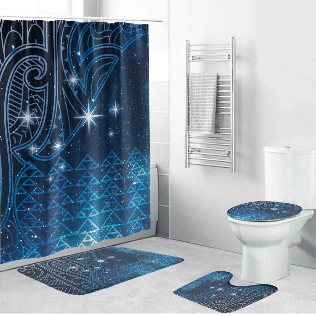 New Zealand Matariki Bathroom Set Taniko Aramoana With Maori Galaxy Sky Night - Aussie Hoodie