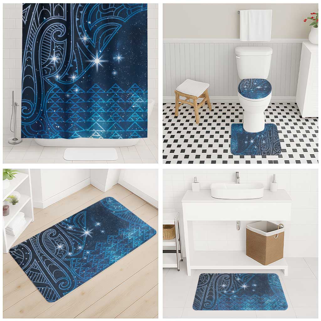 New Zealand Matariki Bathroom Set Taniko Aramoana With Maori Galaxy Sky Night - Aussie Hoodie