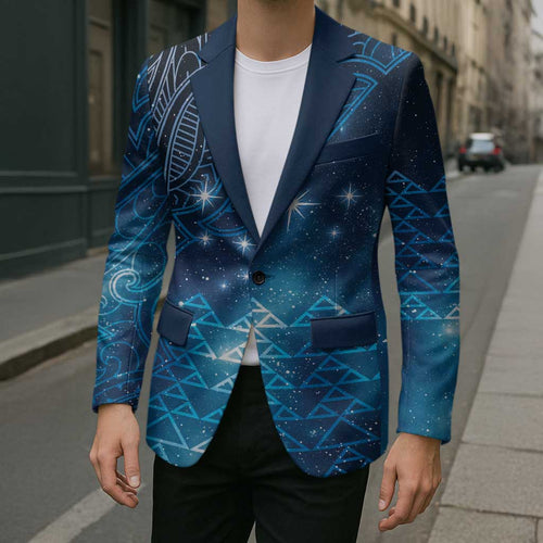 New Zealand Matariki Blazer Taniko Aramoana With Maori Galaxy Sky Night - Aussie Hoodie