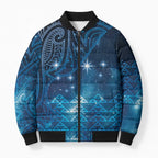 New Zealand Matariki Bomber Puffer Jacket Taniko Aramoana With Maori Galaxy Sky Night - Aussie Hoodie