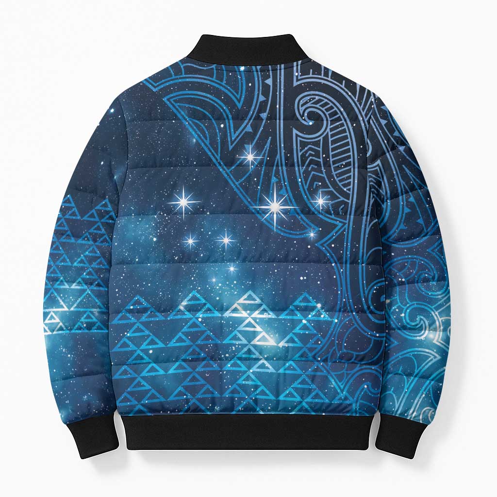 New Zealand Matariki Bomber Puffer Jacket Taniko Aramoana With Maori Galaxy Sky Night - Aussie Hoodie