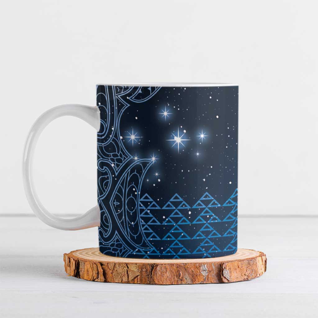 New Zealand Matariki Ceramic Mug Taniko Aramoana With Maori Galaxy Sky Night - Aussie Hoodie