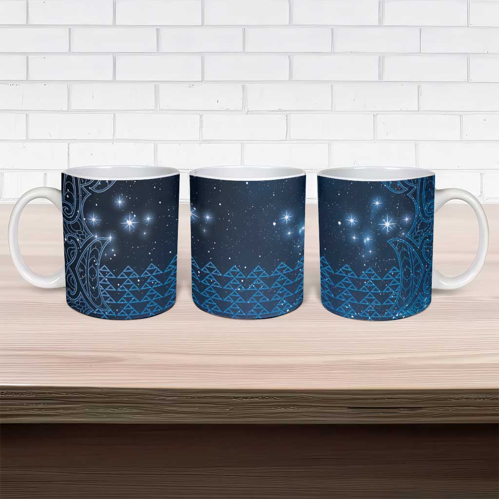 New Zealand Matariki Ceramic Mug Taniko Aramoana With Maori Galaxy Sky Night - Aussie Hoodie