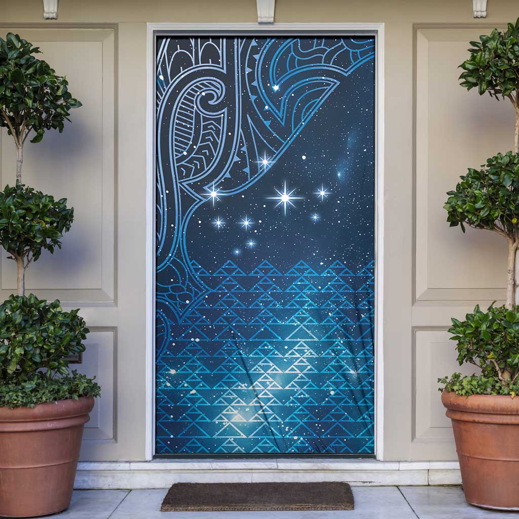 New Zealand Matariki Door Cover Taniko Aramoana With Maori Galaxy Sky Night - Aussie Hoodie