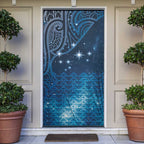 New Zealand Matariki Door Cover Taniko Aramoana With Maori Galaxy Sky Night - Aussie Hoodie