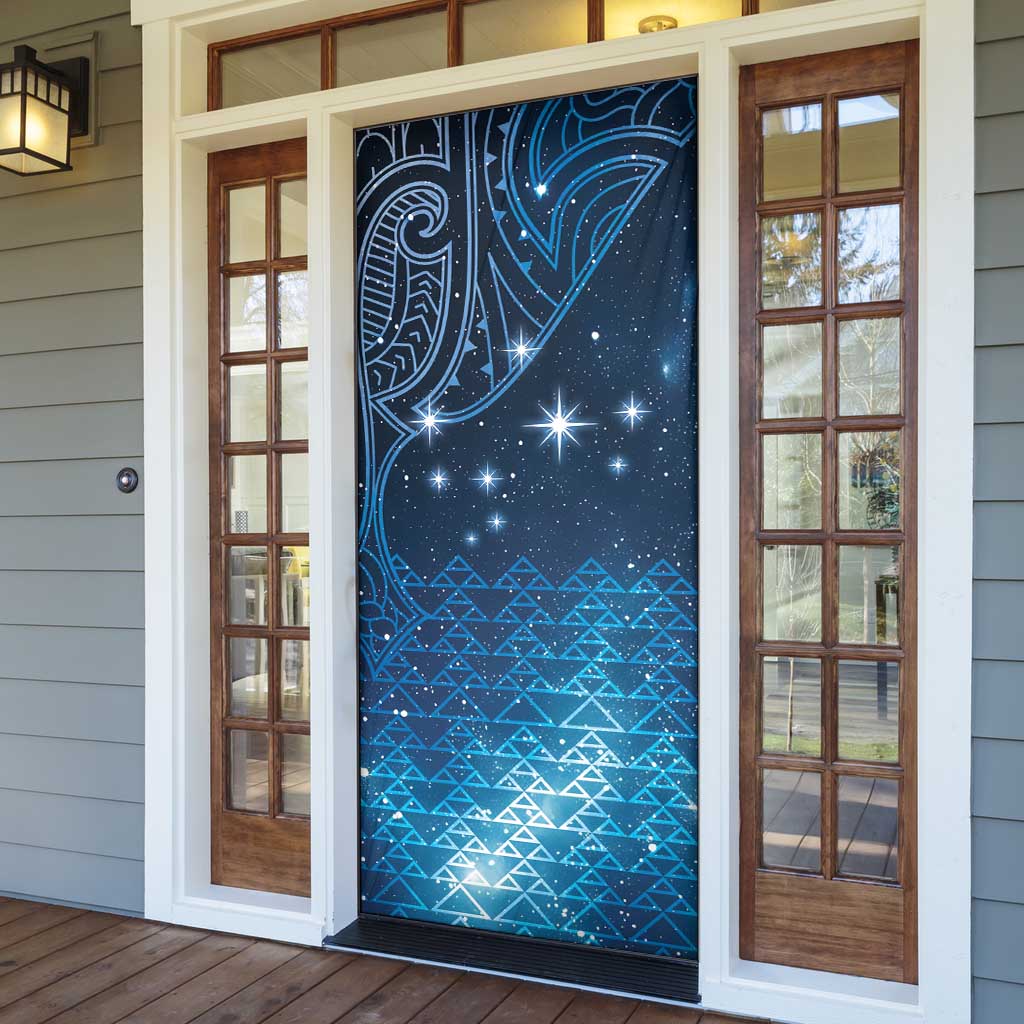 New Zealand Matariki Door Cover Taniko Aramoana With Maori Galaxy Sky Night - Aussie Hoodie