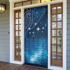 New Zealand Matariki Door Cover Taniko Aramoana With Maori Galaxy Sky Night - Aussie Hoodie