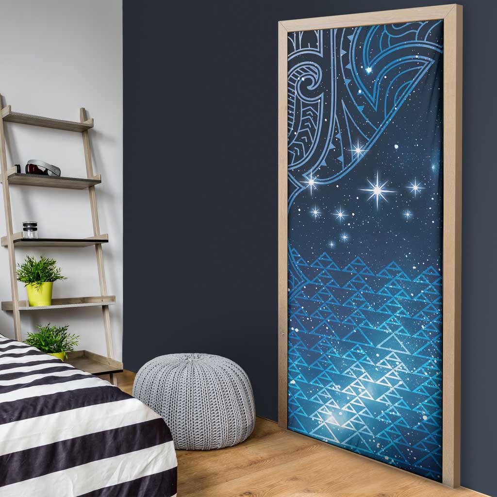 New Zealand Matariki Door Cover Taniko Aramoana With Maori Galaxy Sky Night - Aussie Hoodie