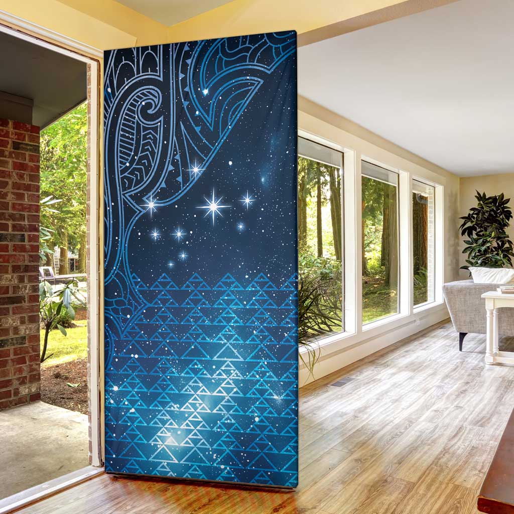 New Zealand Matariki Door Cover Taniko Aramoana With Maori Galaxy Sky Night - Aussie Hoodie