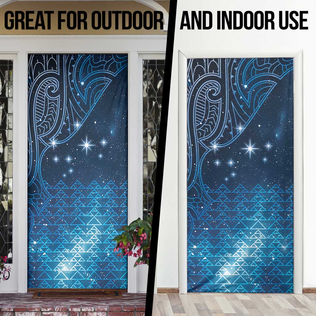 New Zealand Matariki Door Cover Taniko Aramoana With Maori Galaxy Sky Night - Aussie Hoodie