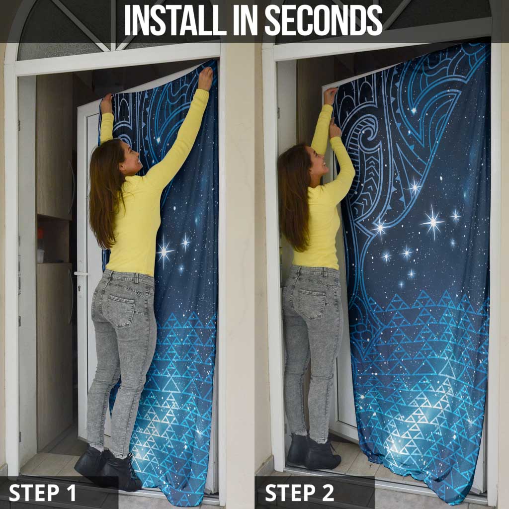 New Zealand Matariki Door Cover Taniko Aramoana With Maori Galaxy Sky Night - Aussie Hoodie