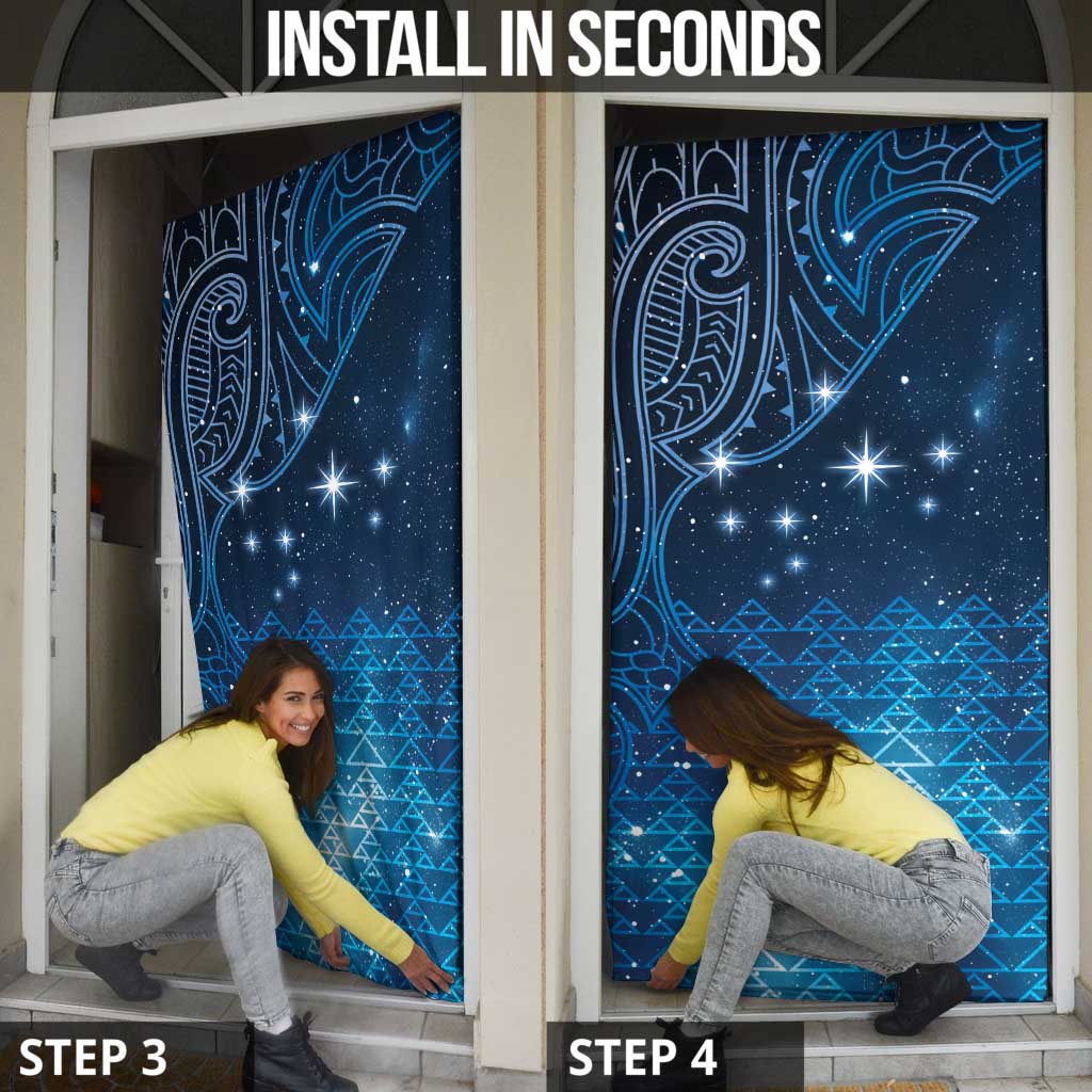 New Zealand Matariki Door Cover Taniko Aramoana With Maori Galaxy Sky Night - Aussie Hoodie