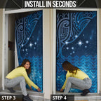 New Zealand Matariki Door Cover Taniko Aramoana With Maori Galaxy Sky Night - Aussie Hoodie