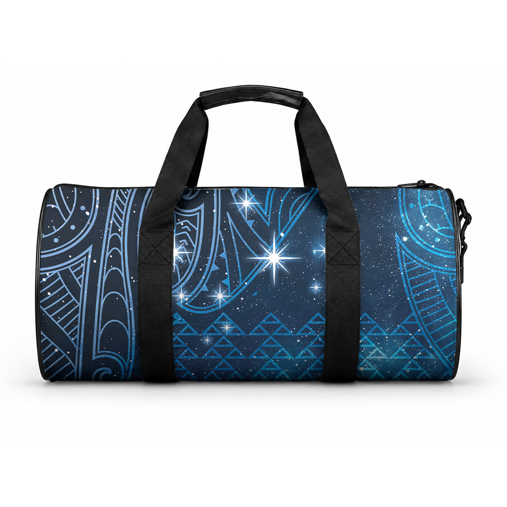 New Zealand Matariki Duffle Bag Taniko Aramoana With Maori Galaxy Sky Night