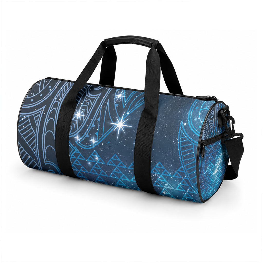 New Zealand Matariki Duffle Bag Taniko Aramoana With Maori Galaxy Sky Night
