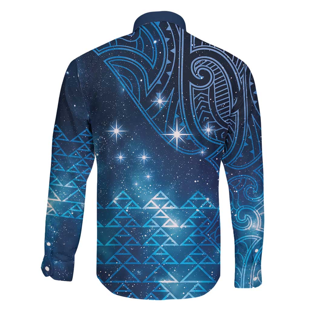 New Zealand Matariki Family Matching Off Shoulder Maxi Dress and Hawaiian Shirt Taniko Aramoana With Maori Galaxy Sky Night
