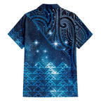 New Zealand Matariki Family Matching Puletasi and Hawaiian Shirt Taniko Aramoana With Maori Galaxy Sky Night