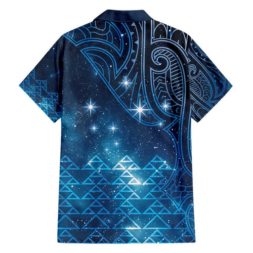 New Zealand Matariki Family Matching Short Sleeve Bodycon Dress and Hawaiian Shirt Taniko Aramoana With Maori Galaxy Sky Night