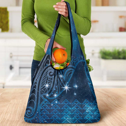 New Zealand Matariki Grocery Bag Taniko Aramoana With Maori Galaxy Sky Night