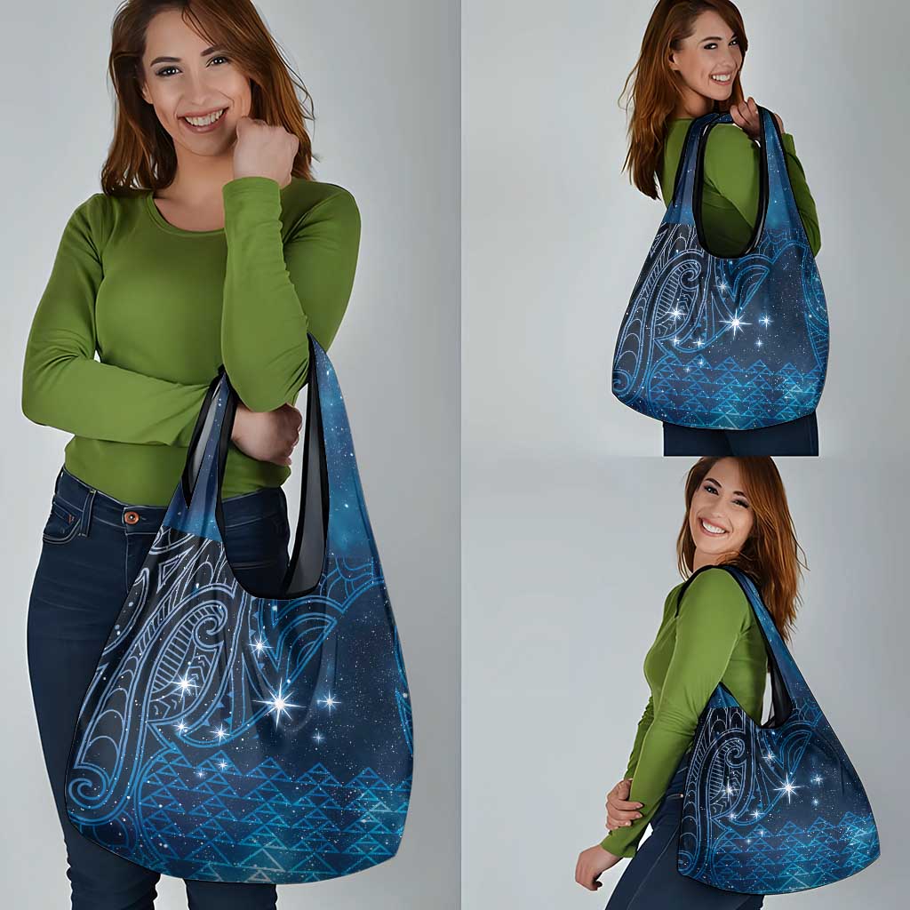 New Zealand Matariki Grocery Bag Taniko Aramoana With Maori Galaxy Sky Night