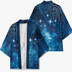 New Zealand Matariki Kimono Taniko Aramoana With Maori Galaxy Sky Night - Aussie Hoodie