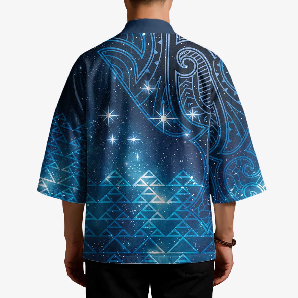 New Zealand Matariki Kimono Taniko Aramoana With Maori Galaxy Sky Night - Aussie Hoodie
