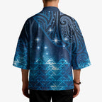 New Zealand Matariki Kimono Taniko Aramoana With Maori Galaxy Sky Night - Aussie Hoodie