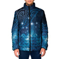 New Zealand Matariki Padded Jacket Taniko Aramoana With Maori Galaxy Sky Night - Aussie Hoodie